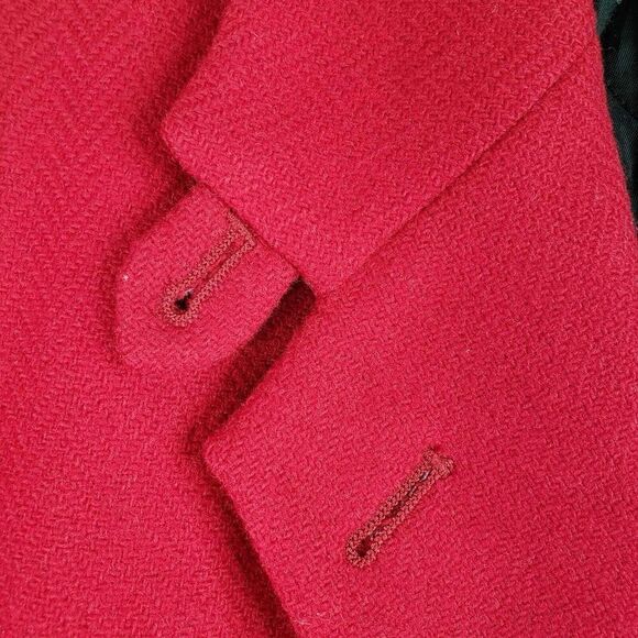 LL Bean Women's Wool Blend 3 Button Blazer Red Size 10 P Petite Holiday Jacket - Picture 9 of 11